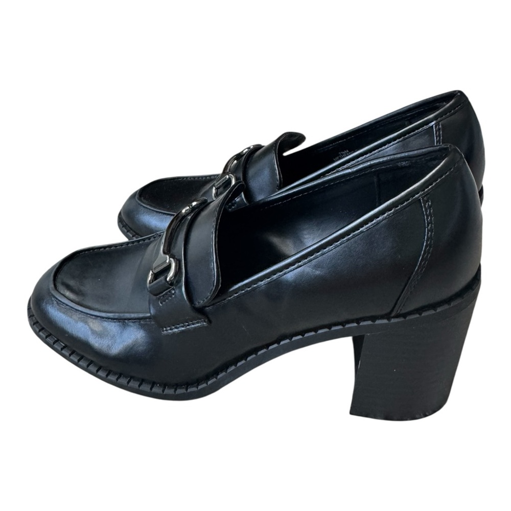 Marc Fisher Black Chunky Heel Loafers - Picture 4 of 6
